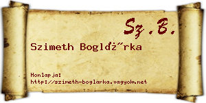 Szimeth Boglárka névjegykártya